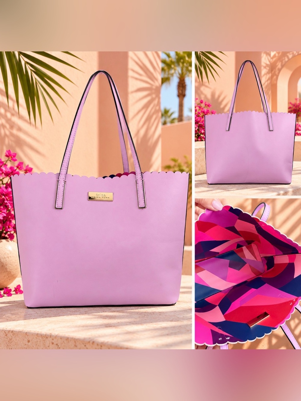 Trina Turk Pink Scallop-Edge Tote